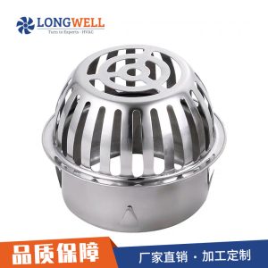 朗伟 304加厚不锈钢凸面地漏 圆形花园室外防堵 排水雨水