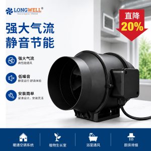 朗伟 6寸塑料管道风机无极调速养殖场工厂仓库工程商用通风机