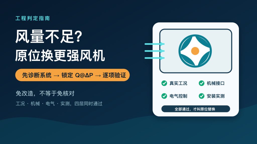 风量不足如何原位换更强风机(免改造)