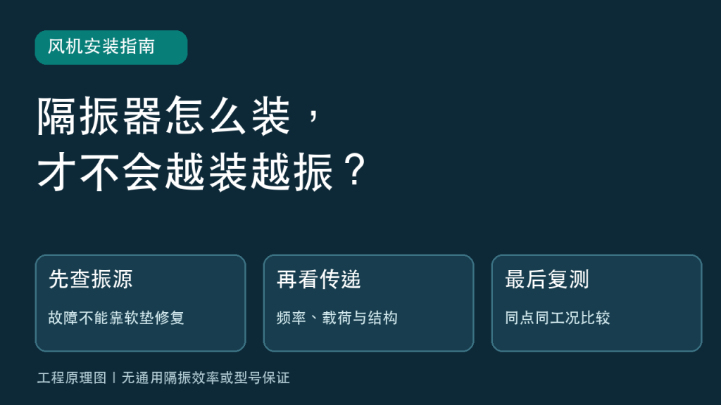 风机隔振器安装决策封面：振源、传递路径与复测